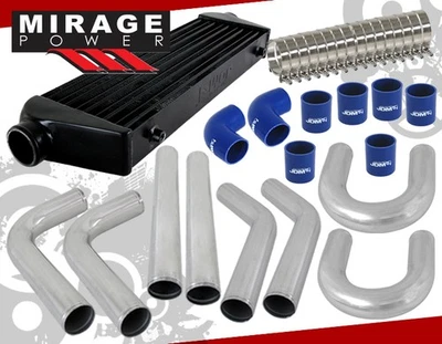 Universal Aluminum Intercooler + Pipe Piping Kit + Silicone Coupler Foto 1 de 4