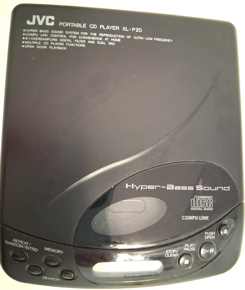 RARE JVC Portable CD Player XL-P20 Hyper-Bass 90s Tested Works w/Batteries, 1993 - Image 1 of 4