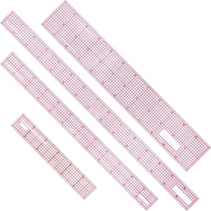 Pelopy 4 Stück Klar Kunststoff Lineal Gitter Transparent Klar, Rot - Bild 1 von 7