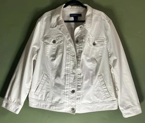 Avenue Jeans Plus Size weiße klassische Jeansjacke Gr. 26/28 Stretch - Bild 1 von 7