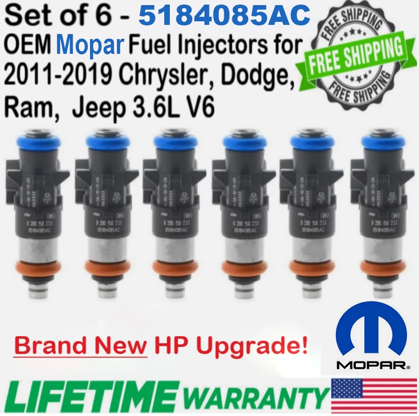 Inyectores WRANGLER Challenger 3,6 L OEM 5184085AC originales 6 piezas Foto 1 de 4