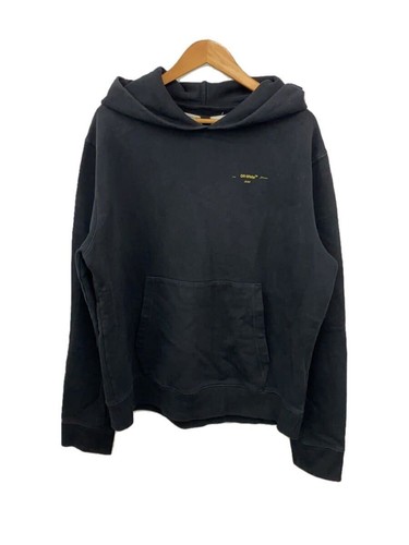 FELPA CON CAPPUCCIO OFF WHITE OMBB034F19E30010 XL COTONE STAMPA NERA USATA