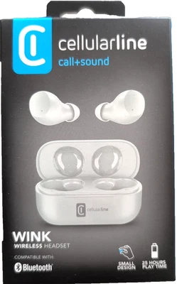  CUFFIETTE AURICOLARE   "Bianco" -cellularline - Wink - Universale - Immagine 1 di 3