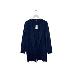 JM Collection Open-Front Cardigan Intrepid Blue Petite Size PM NWT $79 - Picture 1 of 5