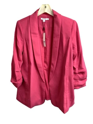 Chaqueta Blazer Chico's Talla 1 Para Mujer Rosa Mangas Acanaladas Frente Abierto Forrada Nueva Con Etiquetas Foto 1 de 4