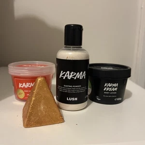 LUSH Karma Body Scrub, Body Lotion, Dusting Powder and Bath Melt - Picture 1 of 1
