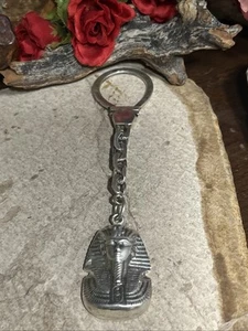 37. Vintage 925 Sterling Silver Egyptian Pharaoh King Tut Keychain, 5 1/2", 25g - Picture 1 of 18