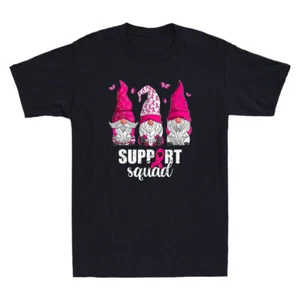 Gnomes Support Squad Funny Breast Cancer Awareness Gift Vintage Unisex T-Shirt - Picture 1 of 8