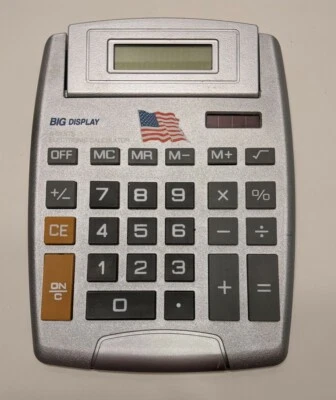 Big Display Electronic Calculator 8-Digit 5 X 7 Tilt Display Solar Power - Image 1 of 4