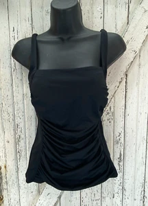 LL BEAN Slimming Swimwear Tankini Top Size 8 Black - Picture 1 of 6