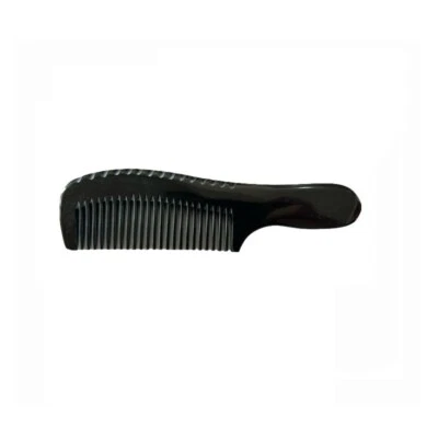 Personalized logo-Black ox horn comb fine/wide tooth handle hair beard pet comb - Image 1 of 4