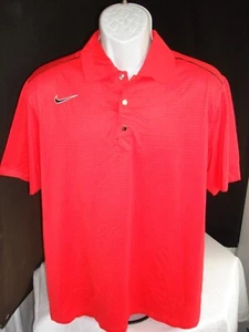 NIKE TIGER WOODS COLLECTION PINK W/BLACK DOTS POLY/SPANDEX S/S POLO SHIRT SZ. M - Picture 1 of 9