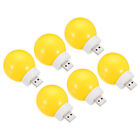6Pcs USB Plug Night Light 1W Portable Mini LED Lamp Bulb, Yellow