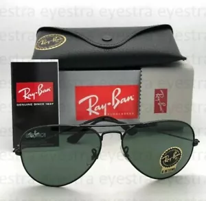 Ray-Ban Aviator Classic Unisex Sunglasses RB3025 L2823 58 Black Frame G-15 Lens - Picture 1 of 9