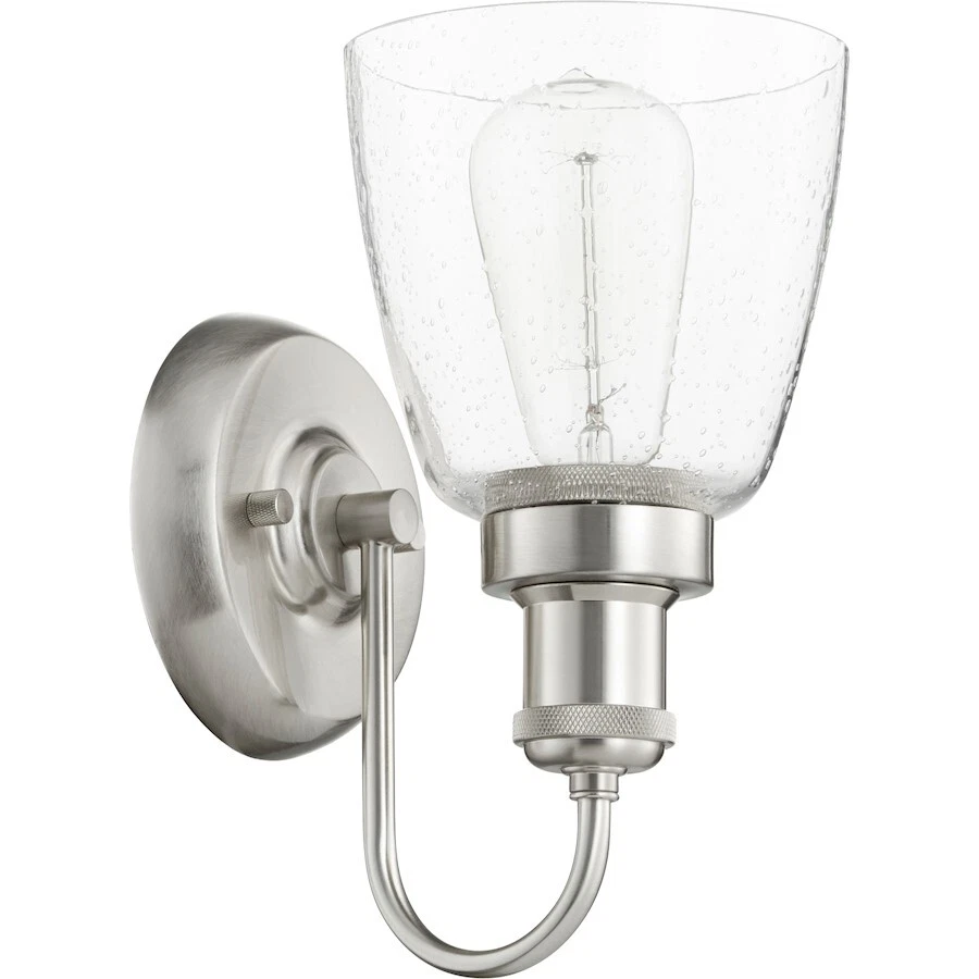 Quorum 1 Light Clear Seeded Wall Mount, Satin Nickel - 548-1-65 - Image 1 of 1