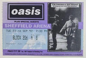 Oasis Original Used Concert Ticket Sheffield Arena 23rd Sep 1997 - Picture 1 of 1