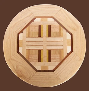Wooden Lazy Susan Turntable Multiple Wood Grains 17.25" Handcrafted NEVER USED - Picture 1 of 7