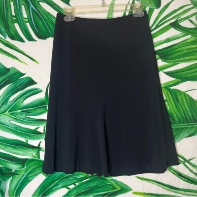 NUEVO CON ETIQUETAS $98 Ann Taylor 0 Azul Oscuro Forrado Línea A Cintura Alta Trabajo Oficina Primavera Skort Foto 1 de 4