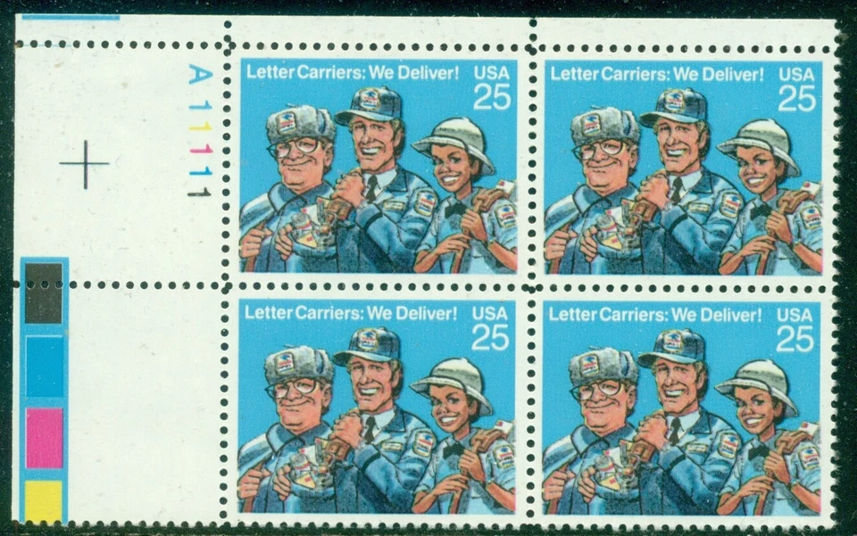 SCOTT # 2420 PLATE BLOCK, LETTER CARRIERS, MINT, OG, NH, GREAT PRICE! - Image 1 of 1