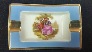 Vintage Limoges Porcelain Ashtray with Gold Detail - Picture 1 of 6