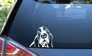 Basset Hound Perro 5" Gráfico Blanco Vinilo Calcomanías Coche Camión Ventanas Portátil Portátil Notebook - Imagen 1 de 2