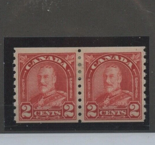 🍁 #181 Par de bobinas de arco rojo profundo de dos centavos en estado bastante bueno MH Cat $70 Canadá como nuevo Foto 1 de 1