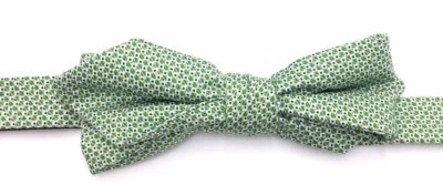 $90 Countess Mara Mens White Green Check Silk Bow Tie Classic Adjustable Bowtie - Image 1 of 4