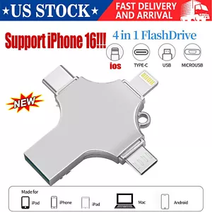 USB 3.0 Flash Drive 64G 128GB Type C Memory Photo Stick for iPhone Android iPad - Picture 1 of 14