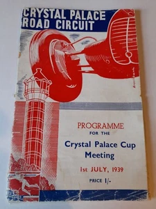 Programa Crystal Palace 1 de julio de 1939. Programa Brooklands. motocicleta. - Imagen 1 de 7