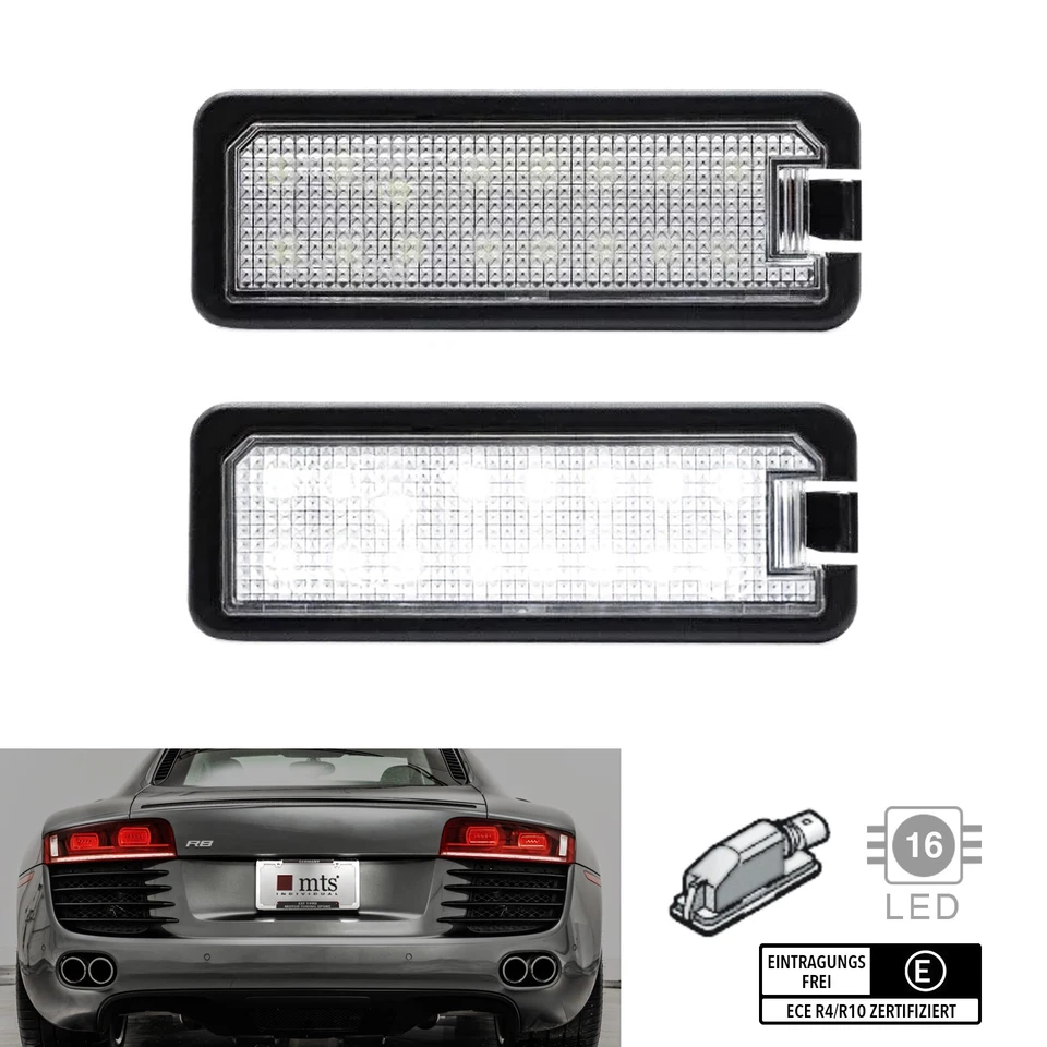 16-LED Kennzeichenbeleuchtung für Audi Q8 R8 Porsche 911 Boxster Cayman Cayenne - Bild 1 von 4