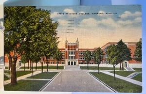 Postal de lino vintage State Teachers College, Mankato, MN Minnesota c1950 - Imagen 1 de 2