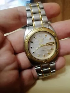 SERVICED VTG SEIKO 5 watch Automatic 7009-6030 6244 DAY DATE VINTAGE gold - Picture 1 of 5
