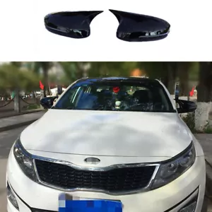 For Kia Optima 2011-15 Gloss Black OX Horn Rear View Side Door Mirror Cap Cover - Picture 1 of 5