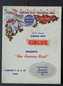 1963 Perù Indiana Circus City See America primo programma cowboy clown animali-- - Foto 1 di 1