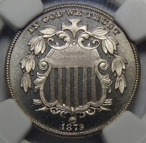 1879 NGC PF67 ULTRA CAMEO SHIELD NICKEL - Picture 1 of 4