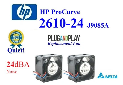 2x Replacement Fans for HP ProCurve 2610-24 J9085A, Low noise Best HomeNetwork - Image 1 of 4