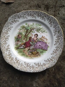 Sarreguemines Porzellan aus Frankreich Digoin Fragonard Lovers Teller - Bild 1 von 1