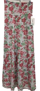 Neu mit Etikett Lularoe 2XL grau mit rosa & grünen Blumen Strickstoff Maxirock Kleid - Bild 1 von 8
