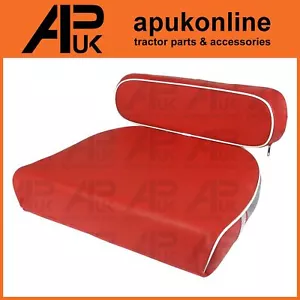 Kit de cojín y respaldo de asiento de tractor David Brown 770 780 850 880 990 rojo/blanco - Imagen 1 de 5