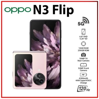 OPPO Find N3 Flip 5G 12GB+256GB PINK GLOBAL Ver. Dual SIM Android Mobile Phone - image 1 of 4