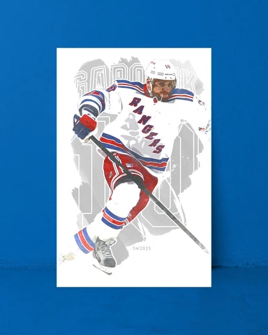 MARIAN GABORIK watercolor painting art print/poster NEW YORK RANGERS FREE S&H! Cover