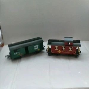 SET of 2.Vintage New Bright lnd.C0.,Ltd 1986 Caboose Train Santa Fe&Fright Box - Picture 1 of 12