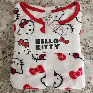 Sanrio Hello Kitty Plush Fleece Pajama Set, Women’s Size Medium, White Red Black - Picture 1 of 8