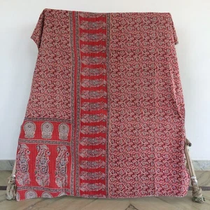 Twin Kantha Quilt Bedspread Vintage Cotton Multicolor Boho Gypsy Blanket - Picture 1 of 4
