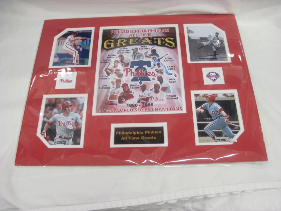 PHILADELPHIA PHILLIES BÉISBOL TODOS LOS TIEMPOS GRANDES 16" X 20" COLLAGE DE FOTOS MATE Foto 1 de 1