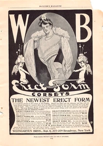 W.B. Erect Form Corsets Woman In Corset Weingarten Bros 1903 Vintage Print Ad - Picture 1 of 1