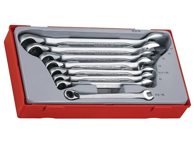 Teng TT6508R Metric Ratchet Combination Spanner Set 8 Piece - Image 1 of 1