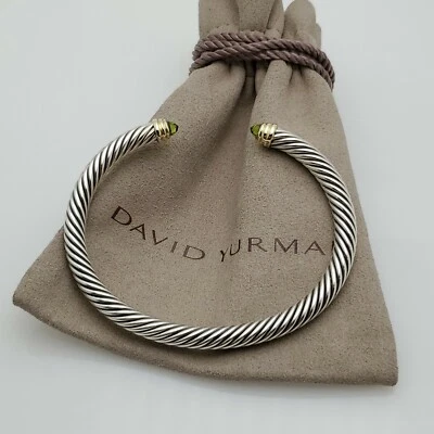 Pulsera David Yurman Cable Classics con Peridoto y Amarillo 14K talla mediana Foto 1 de 4