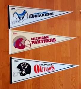 3 Vintage 1982 USFL Pennants-Okla. Outlaws, Mich. Panthers, & Portland Breakers - Picture 1 of 1
