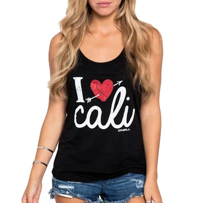 Camiseta sin mangas O'Neill CA HEARTFELT negra blanca roja serigrafía corazón Cali Junior Foto 1 de 2